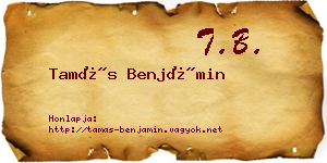 Tamás Benjámin névjegykártya