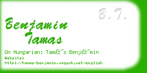 benjamin tamas business card